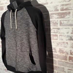 CLASSIC Basic Grey And Black, Men's Hoodie, L Sweatshirt